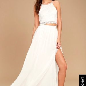 Lulu’s Midnight Memories White Lace 2 Piece